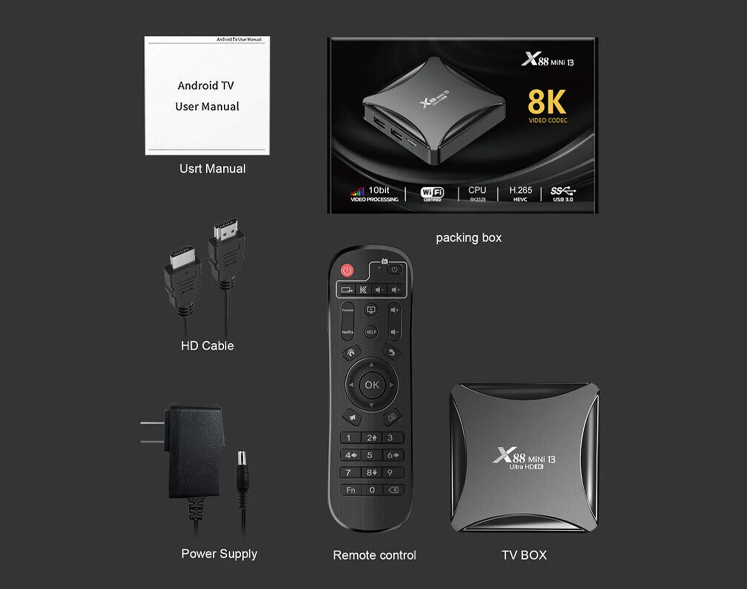 Комплектация X88 mini 13 TV Ultra