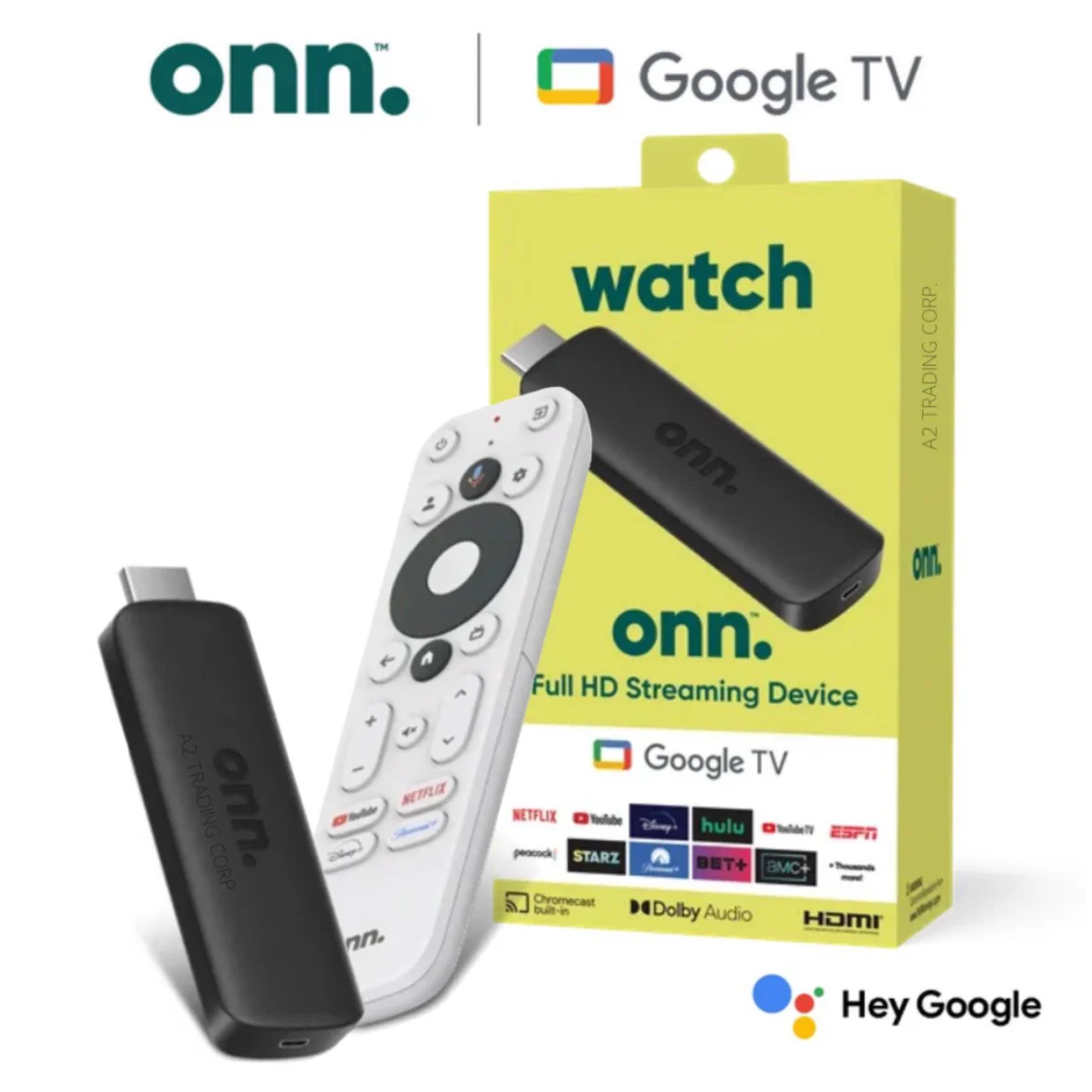 СМАРТ ТВ приставка ONN Google TV Stick